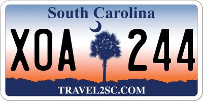 SC license plate XOA244