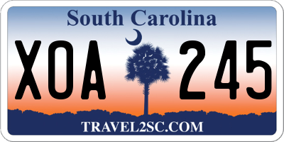 SC license plate XOA245