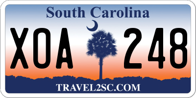 SC license plate XOA248