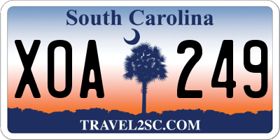 SC license plate XOA249