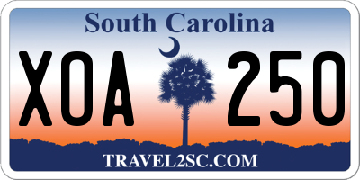 SC license plate XOA250