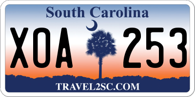 SC license plate XOA253