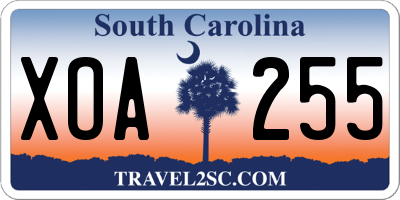 SC license plate XOA255