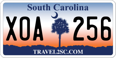 SC license plate XOA256