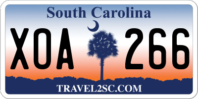 SC license plate XOA266