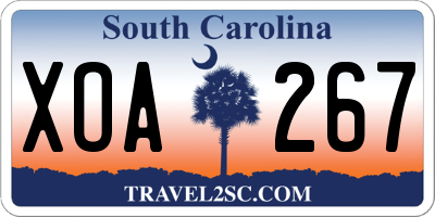 SC license plate XOA267
