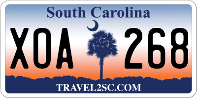 SC license plate XOA268