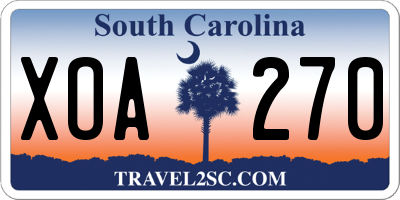SC license plate XOA270