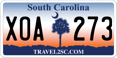 SC license plate XOA273