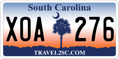 SC license plate XOA276