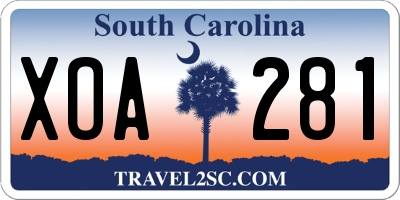 SC license plate XOA281