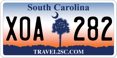 SC license plate XOA282