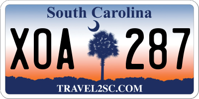 SC license plate XOA287