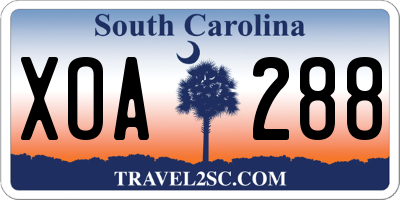 SC license plate XOA288