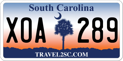 SC license plate XOA289