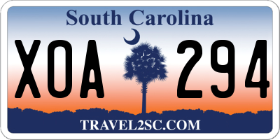 SC license plate XOA294