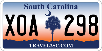 SC license plate XOA298