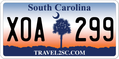 SC license plate XOA299