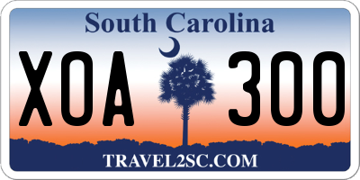 SC license plate XOA300