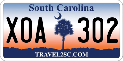SC license plate XOA302