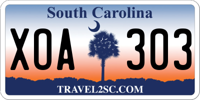 SC license plate XOA303