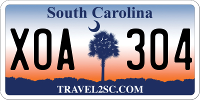 SC license plate XOA304