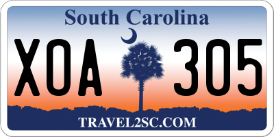 SC license plate XOA305