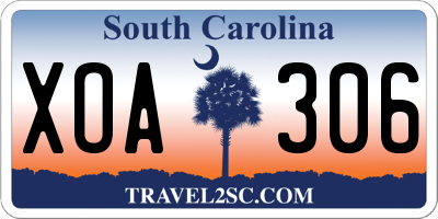 SC license plate XOA306