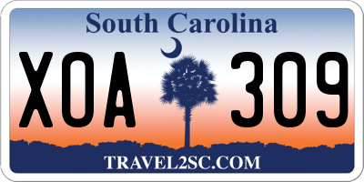 SC license plate XOA309