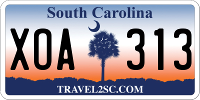 SC license plate XOA313
