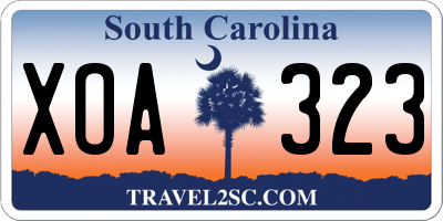 SC license plate XOA323