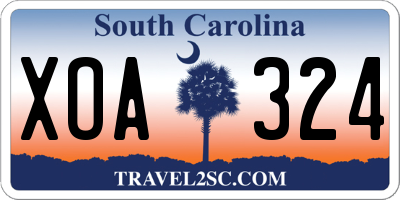 SC license plate XOA324