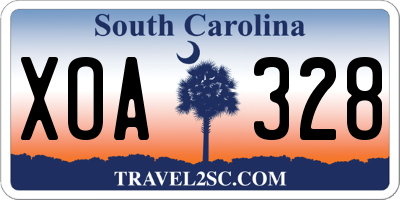 SC license plate XOA328