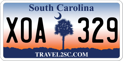 SC license plate XOA329
