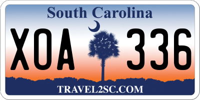 SC license plate XOA336