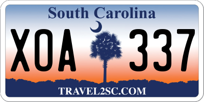 SC license plate XOA337