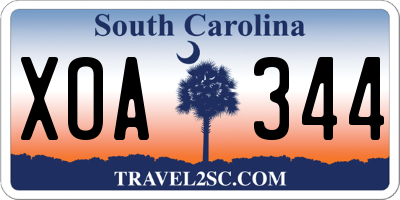 SC license plate XOA344