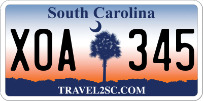 SC license plate XOA345