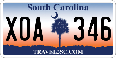 SC license plate XOA346