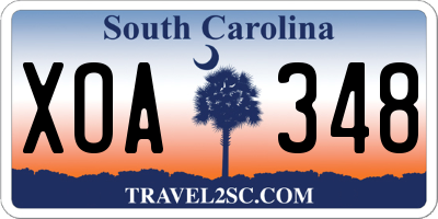 SC license plate XOA348