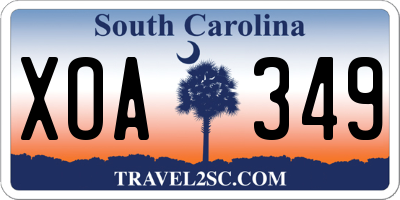 SC license plate XOA349