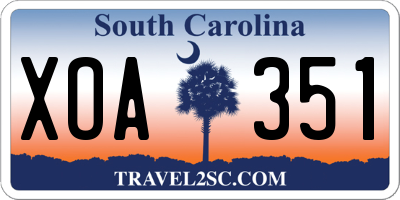SC license plate XOA351