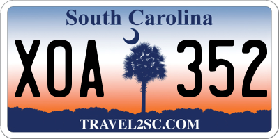 SC license plate XOA352