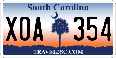 SC license plate XOA354