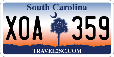 SC license plate XOA359