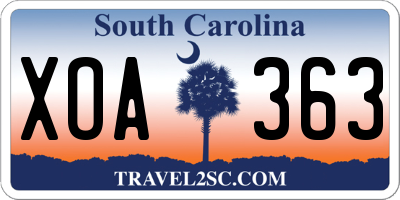 SC license plate XOA363
