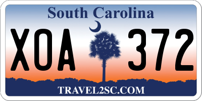 SC license plate XOA372