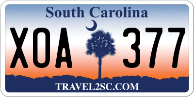 SC license plate XOA377
