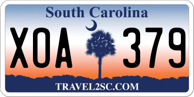 SC license plate XOA379