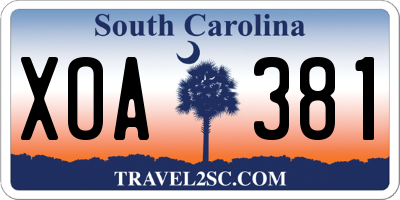 SC license plate XOA381